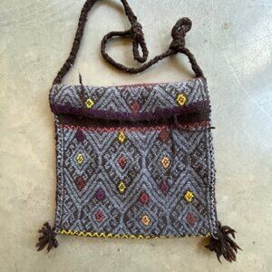 Vintage Guatamalen Handwoven Woolen Crossbody Bag